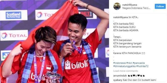 Pesan Liliyana Natsir Bungkam Pemecah-belah Bangsa