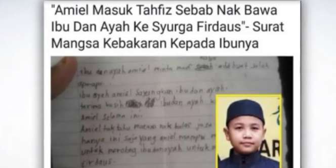 Sedih! Surat Terakhir Santri Korban Kebakaran Ponpes Malaysia