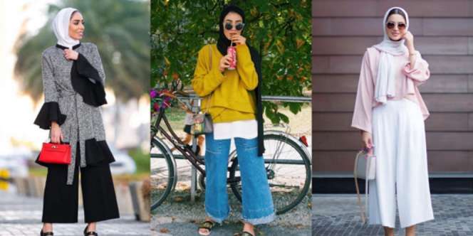 Tips Memadukan Celana Kulot untuk Hijaber Bertubuh Mungil