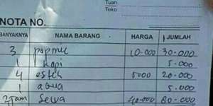 Warung Pantai Yogya Masukkan Sewa Gubuk di Bon, Netizen Geger!
