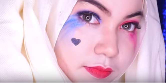 Tutorial Hijab ala Harley Quinn Sosok Cantik di Film Suicide 