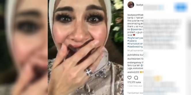 Pria Ini Datang di Resepsi Pernikahan, Laudya Bella Histeris