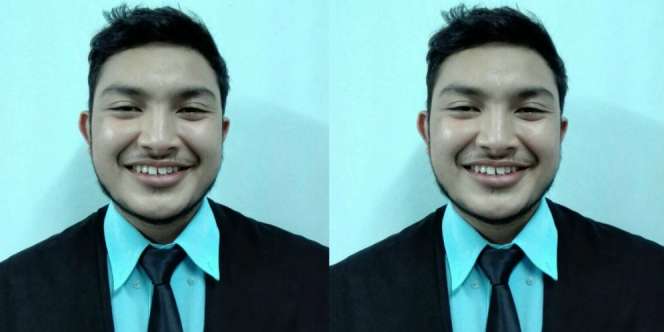 Kocak! Kepepet Bikin Pasfoto, Lihat Jas Hitam Karya Cowok Ini