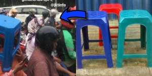 Heboh Emak-emak Zaman Now, Kursi Plastik Buat Helm?
