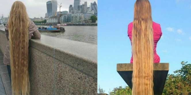 Lihat Seksama! Rambut Panjang Wanita Ini Diubah Jadi Gaun