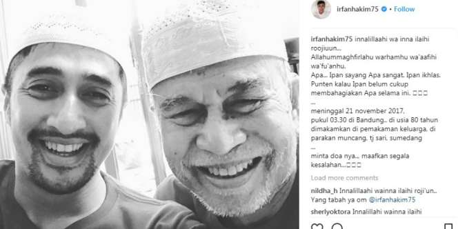 Innalillahi... Irfan Hakim Berduka