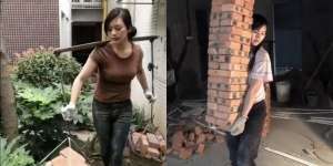 Gadis Cantik Jadi Kuli Bangunan demi Rumah Impian