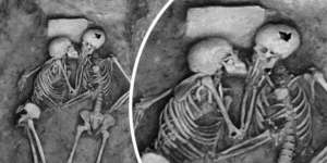 Misteri Kerangka Berciuman 2.800 Tahun, Simbol Cinta Sejati?
