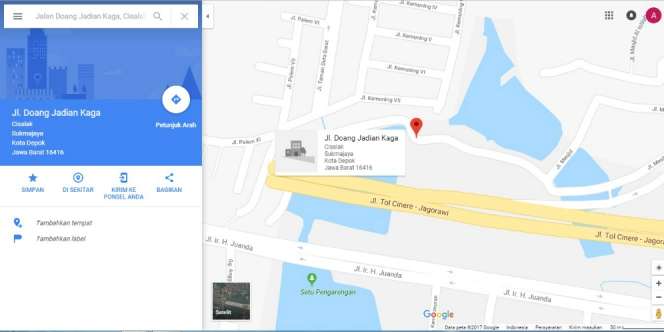 Muncul `Jalan Doang Jadian Kaga` di Google Maps