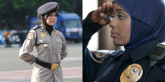 Para Polwan Berhijab dari 10 Negara, Kecantikannya Terpancar
