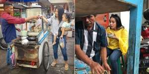 5 Pesohor Ini Tak Gengsi Naik Ojek, Makan di Pinggir Jalan