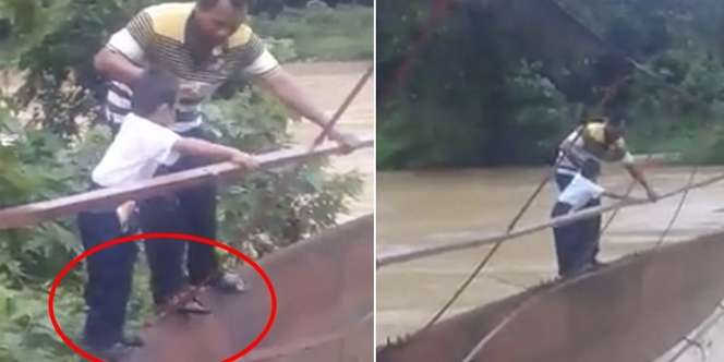 Ayah Bertaruh Nyawa Demi Antar Anak Sekolah