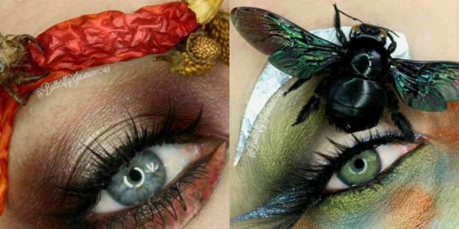 Heboh di Instagram, Wanita Ini Gemar Rias Mata Pakai Serangga