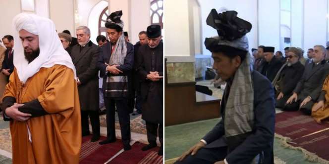 Viral Foto Jokowi Sholat di Afghanistan, Imam atau Makmum?