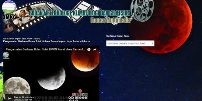 Tonton Gerhana Bulan Total Langsung di Sini