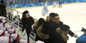 `Kim Jong Un` Dukung Tim Hoki Korea, Lho?