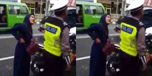 Tak Mau Ditilang, Emak-emak di Kudus Seruduk dan Gigit Polisi