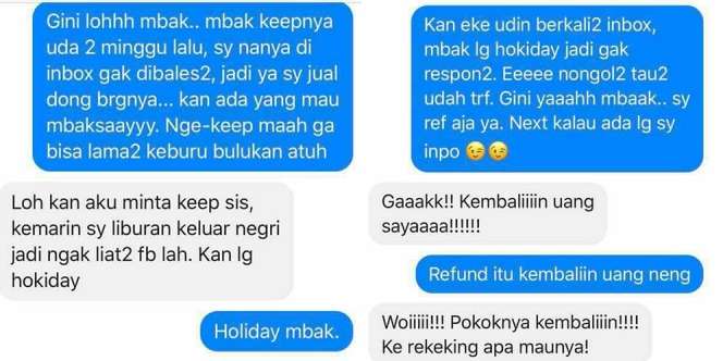 Chat Pembeli dan Penjual Online Shop Ini Ngeselin Banget