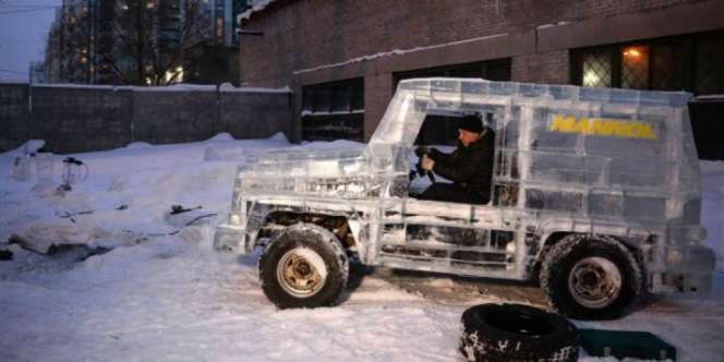 Keren! Modif Habis Mercy G-Class, Bodynya Diganti Balok Es
