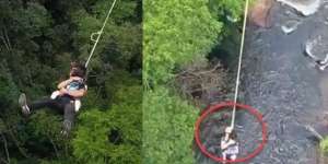 Aksi Bungee Jumping Ayah dan Putri Cilik Tuai Kecaman