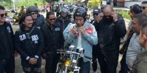 Heboh Touring Jokowi, Spion Motor Choppernya Jadi Sorotan