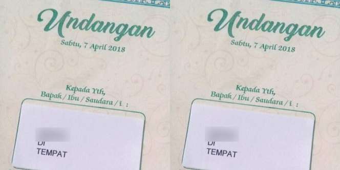 Baca Nama Tamu di Kartu Undangan Ini, Bikin Ngakak