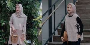 Deretan Gaya Kece Hijaber dengan Tas Rotan yang Ngehits