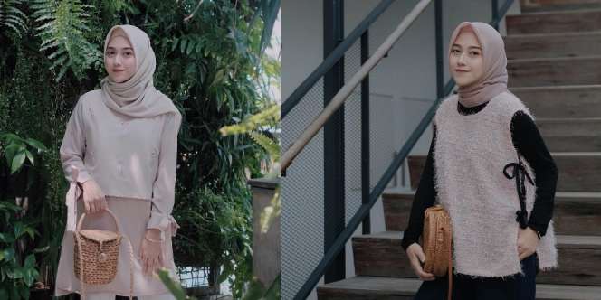 Deretan Gaya Kece Hijaber dengan Tas Rotan yang Ngehits