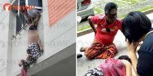 Detik-detik Penyelamatan TKW Indonesia Jatuh dari Apartemen