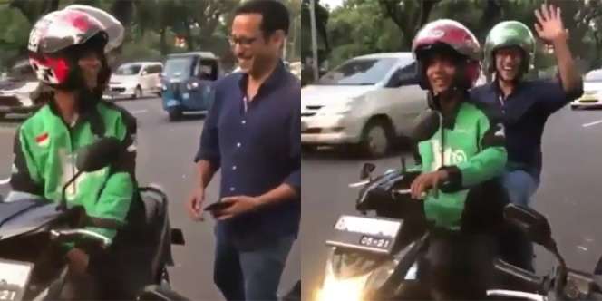 Kocak! Wajah Driver Ojol Berubah Pucat Dapat Order Nadiem