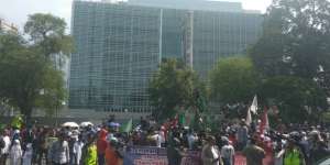 Demo Palestina di Jakarta, Kedubes AS Tutup Layanan Publik