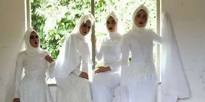 Gempar Hijab Pocong dengan Gaun Pengantin, Cantik Atau Seram?