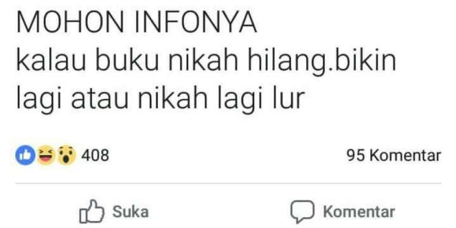 Pertanyaan `Kalau Buku Nikah Hilang` Ini Jadi Viral, Ada Lagi?