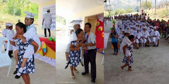Kisah Ibu Gendong Putri yang Lumpuh Saat Wisuda