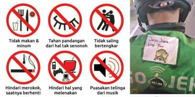 Imbauan di Jaket Driver Ini Viral, Mungkin Gambarnya Ambigu