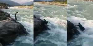 Detik-detik Remaja Terpeleset dan Terseret Arus Terekam Video