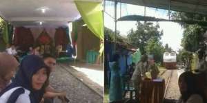 Heboh Video Pernikahan di Atas Rel, Keretanya yang Mundur!