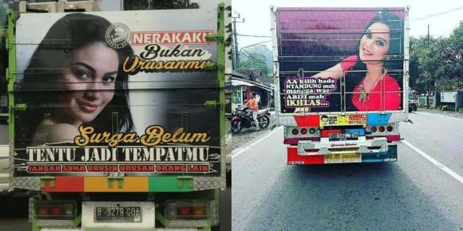 Saat 9 Wajah Artis Dilukis di `Bokong Truk`, Kocak & Sarat Makna