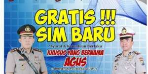 Khusus Bulan Ini, Nama Agus Gratis Bikin SIM di Sini