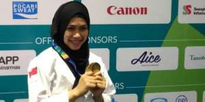 Jokowi Jadi Saksi Kemenangan Hijaber Atlet Taekwondo
