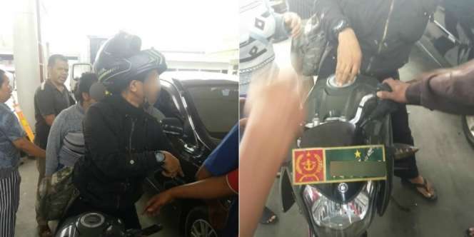 Pengendara Bernopol Dinas TNI Tendang Petugas SPBU Perempuan