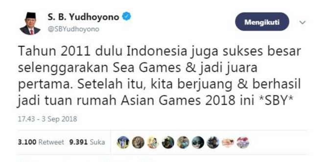 SBY Cuit Asian Games dan SEA Games, yang Terjadi Malah...