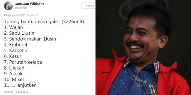 Jahilnya Netizen Susun Daftar 3.226 Barang Milik Roy Suryo