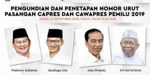Live Streaming: Pengundian Nomor Urut Peserta Pilpres 2019