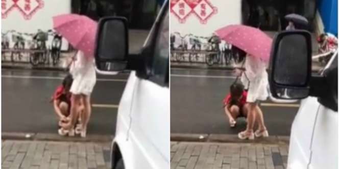 Keterlaluan! Seorang Anak Perintah Ibu Bersihkan Sepatunya