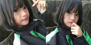 Foto Gadis Imut Pakai Jaket Ojol Ini Viral, Coba Tebak Umurnya
