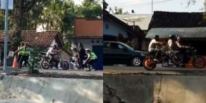 Astaga! Pengendara RX-King Ini Terobos Razia Polisi dengan Skill Pembalap
