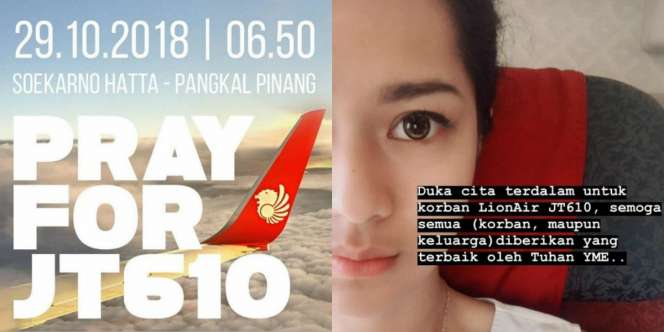 Sederet Ucapan Bela Sungkawa Selebriti Indonesia untuk Lion Air JT610