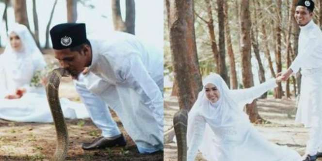 Cium Kobra, Konsep Foto Prewedding Ekstrem Ini Viral