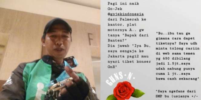 Wow! Driver Ojol Dapat Tiket Konser GnR Gratis dari Penumpang
